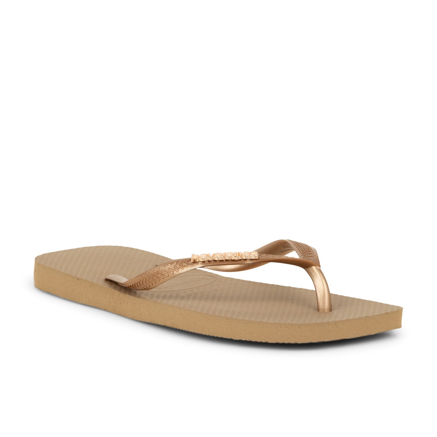 Tongs et crocs Femme HAVAIANAS SQUARE LOGO METALLIC Or/Bronze