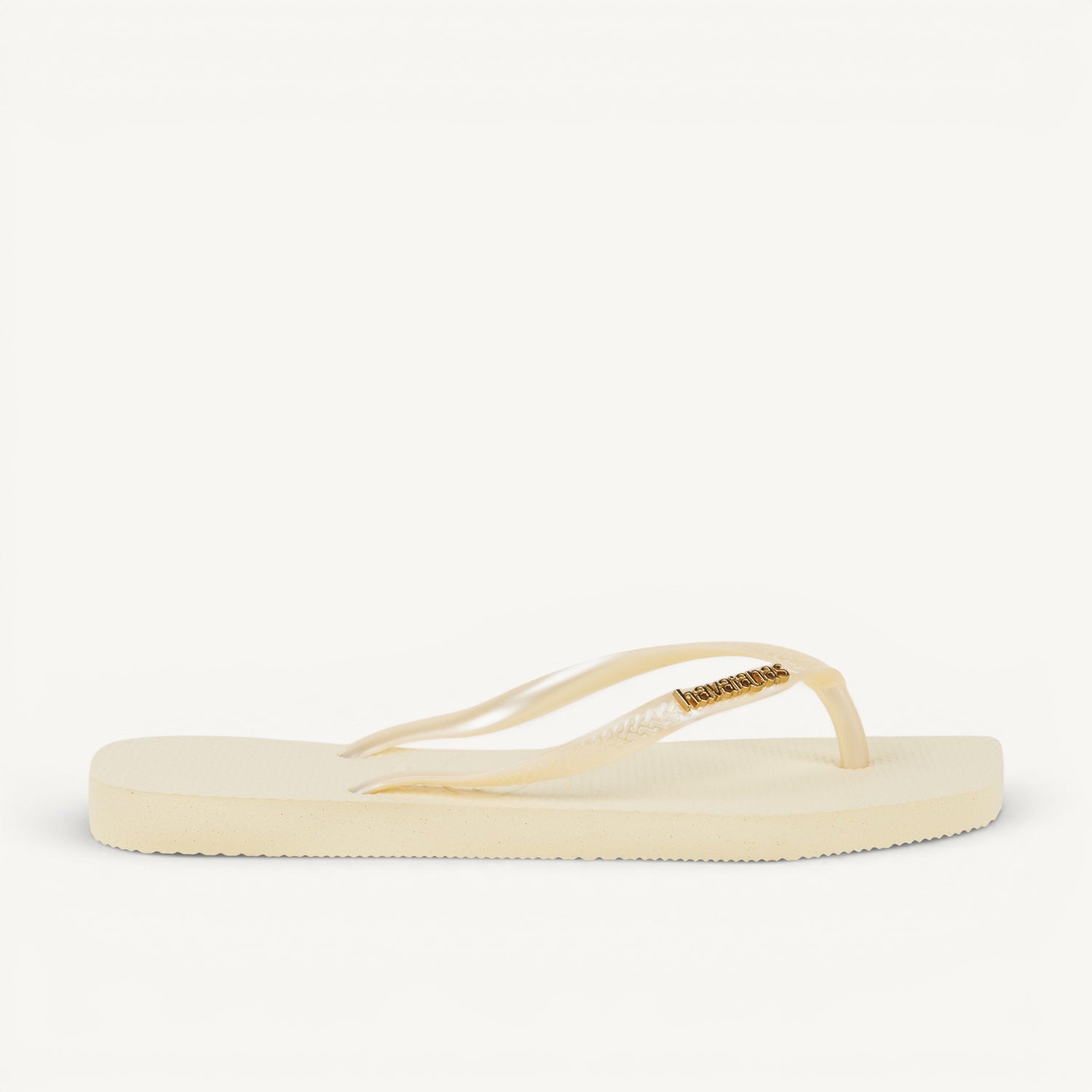 Tongs et crocs Femme HAVAIANAS SQUARE LOGO METALLIC Beige
