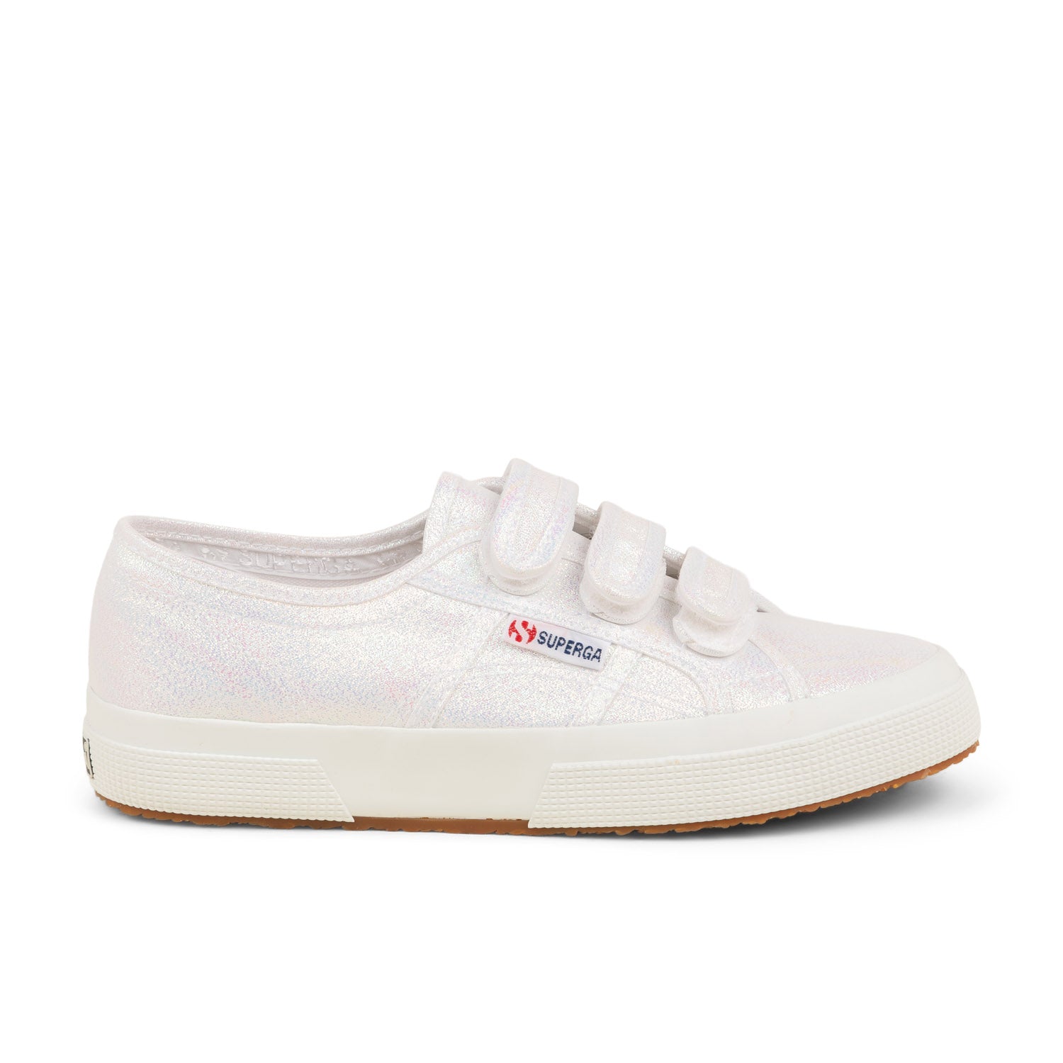 Baskets Femme SUPERGA 2750 STRAPS LAME Blanc