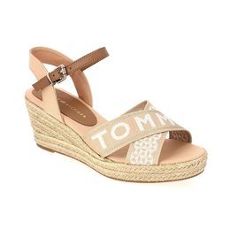 1 - TOMMY WEBBING LOW WEDGE SANDAL - TOMMY HILFIGER - Sandales - Textile, Caoutchouc